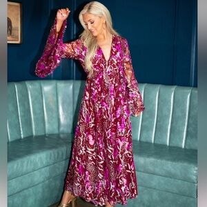 Buddy Love Vibrant Pink and Purple Maxi Dress